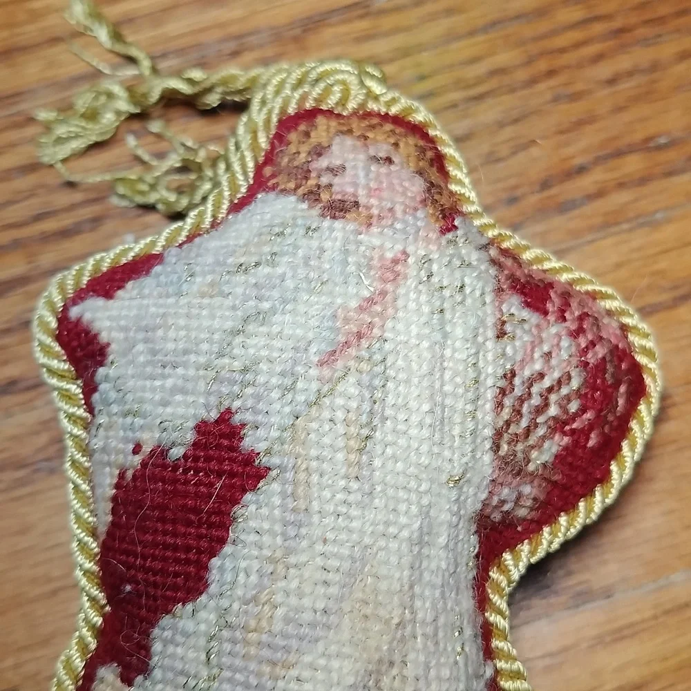 Vintage Stuffed Angel Christmas Ornament